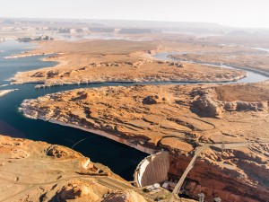 The Glen Canyon Dam on Lake Powell.